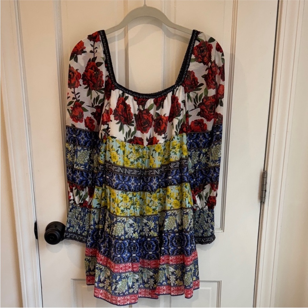 Alice + Olivia Floral Patchwork Mini Dress